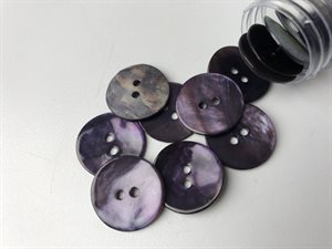 Farvet perlemor knap - mørk lavendel, 20 mm